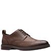 CLARKS MENS BROGUE LACE SHOE - BROWN LEATHER